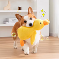 Dog sleeping with a dog hug duck toys to relieve boredom of little yellow duck pet interactive plush doll pet supplies